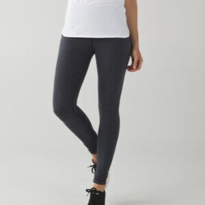 Lululemon Heathered Black Roll Down Wunder Under Pant